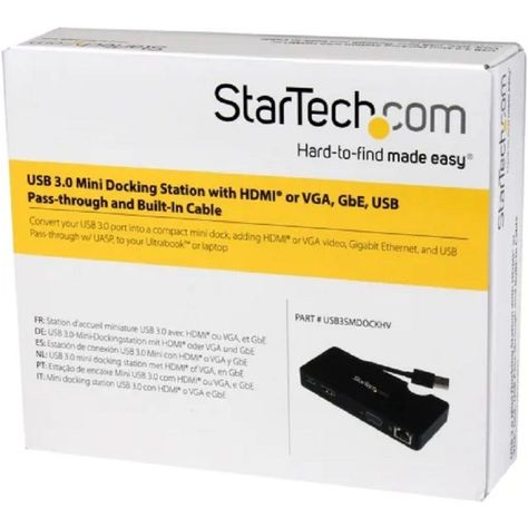 Adaptador Startech Hub USB3SMDOCKHV USB-A a HDMI/VGA/RJ-45/USB-A-1