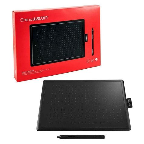 Tablet Digitalizadora Wacom One By Medium 150x95mm USB Negro/Rojo-1
