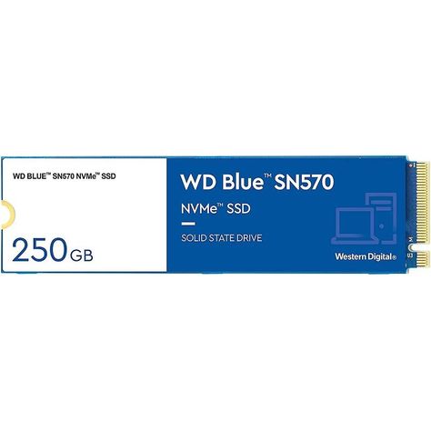 Unidad SSD Western Digital Blue SN570 250Gb Nvme SSD M.2 Pcie Gen3 X4-0