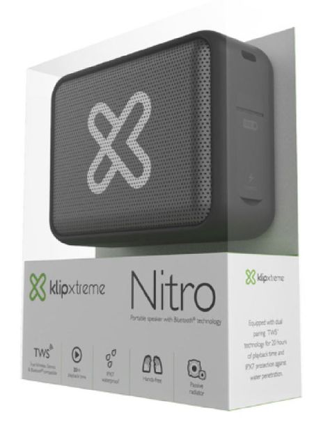 Parlante Portátil KlipXtreme KBS-025GR port TWS Ipx7 Nitro Bluetooth-1
