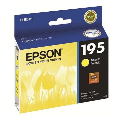 Cartucho de Tinta Epson T195 3ml pág. 210 Amarillo T195420-AL-0