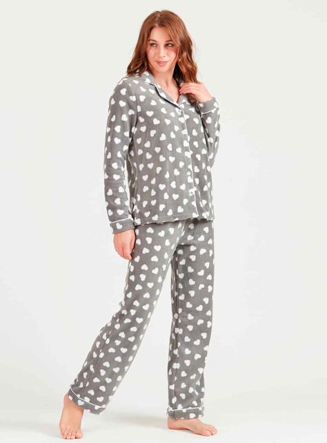 Pijama de mujer Sport Polar Gris Estampado-1