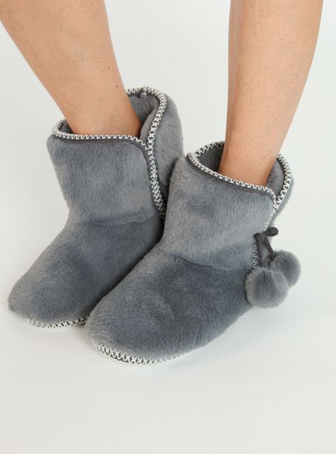 Pantufla de Mujer Bota New Charcoal-0