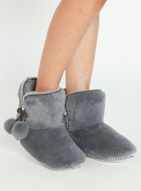 Pantufla de Mujer Bota New Charcoal-2