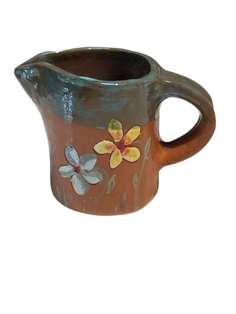 Jarro para leche hecho y pintado a mano-0