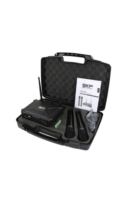 Micrófono Doble Inalámbrico SKP UHF 300D-4