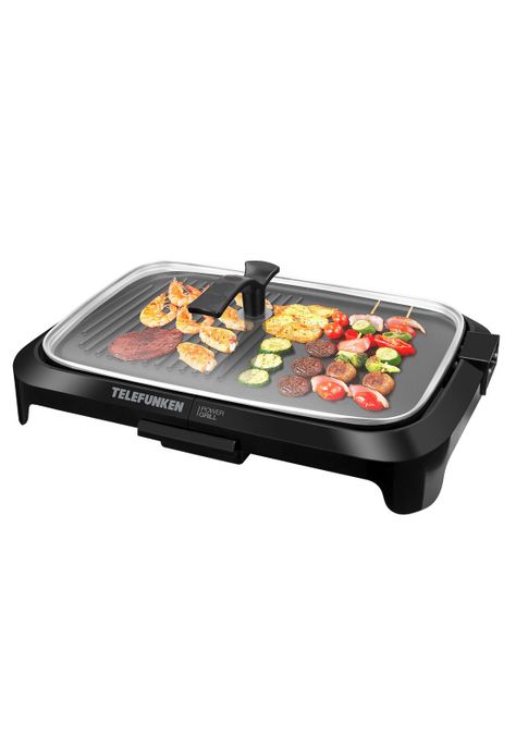 Parrilla Eléctrica con Tapa Telefunken Power Grill-0