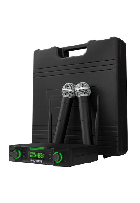Micrófono Inalámbrico doble Probass UF 224 Multi Frec.-0