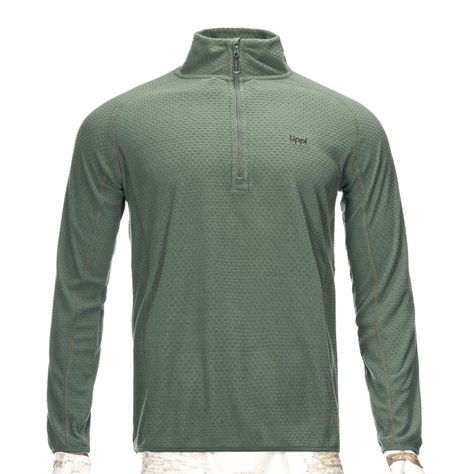 Poleron Hombre Jacaranda Nano-F 14 Zip Verde Grisaceo Lippi-0