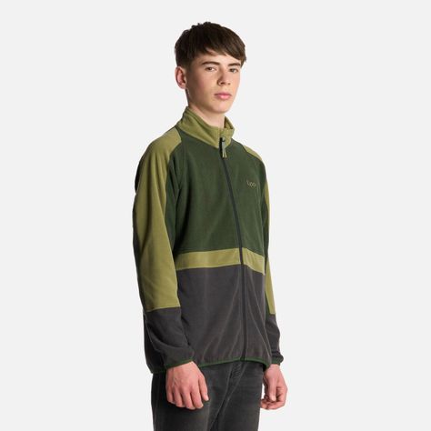 Polerón Teen Boy FirePlace Full Zip Sweatshirt Verde Lippi-1