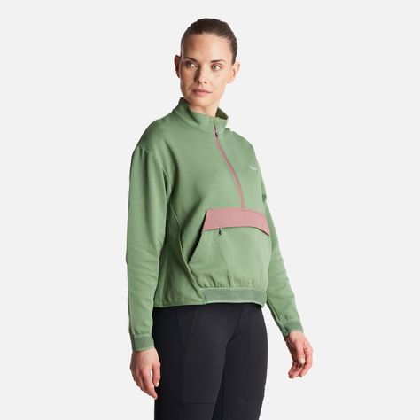 Poleron Mujer  DownStreet 1/4 Zip Sweatshirt Verde Claro Lippi-2