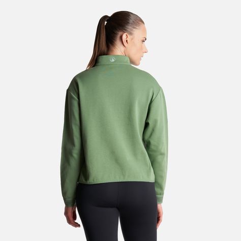 Poleron Mujer  DownStreet 1/4 Zip Sweatshirt Verde Claro Lippi-3