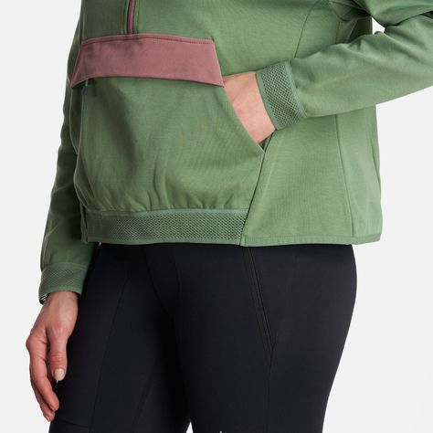 Poleron Mujer  DownStreet 1/4 Zip Sweatshirt Verde Claro Lippi-4
