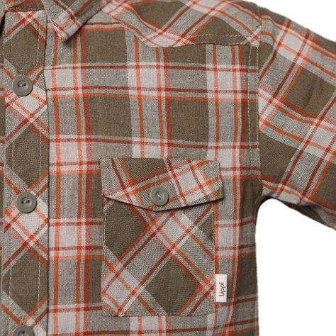 Camisa Niño Mountain Towns Shorts Sleeve Shirt Verde Militar / Crema Lippi-4