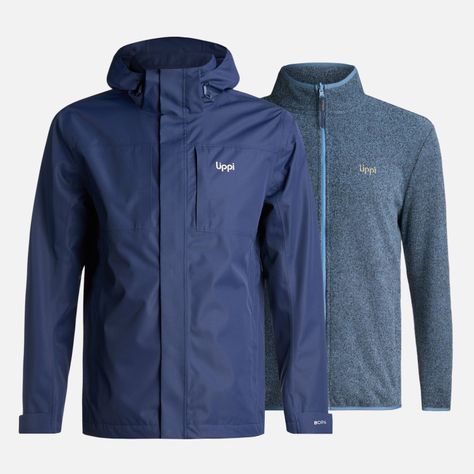 Chaqueta Hombre Tres Cruces Fusion-3 Hoody Jacket Azul Marino Lippi I24-0