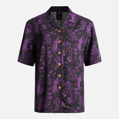 Camisa Mujer Cola de Tigre Print Negro Haka Honu-0