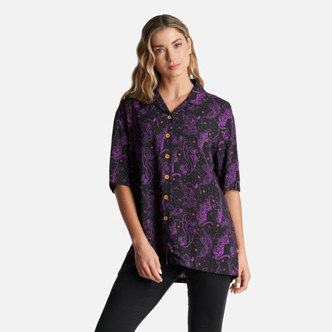 Camisa Mujer Cola de Tigre Print Negro Haka Honu-1