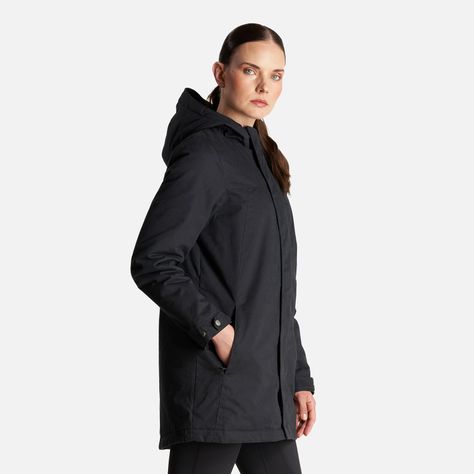 Chaqueta Mujer Peumo Canvas Hoody Jacket Negro Lippi I23-2