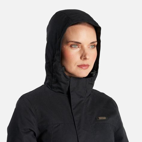 Chaqueta Mujer Peumo Canvas Hoody Jacket Negro Lippi I23-4