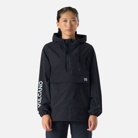 Chaqueta Mujer Tempo 1/4 Zip Windbreaker Negro Vulcano-0