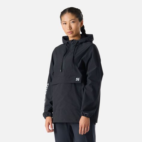 Chaqueta Mujer Tempo 1/4 Zip Windbreaker Negro Vulcano-1