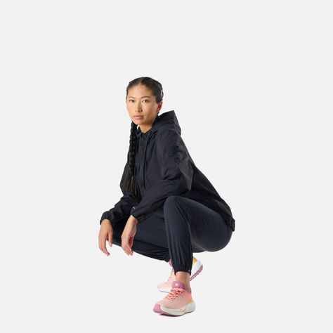 Chaqueta Mujer Tempo 1/4 Zip Windbreaker Negro Vulcano-2