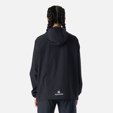 Chaqueta Mujer Tempo 1/4 Zip Windbreaker Negro Vulcano-3