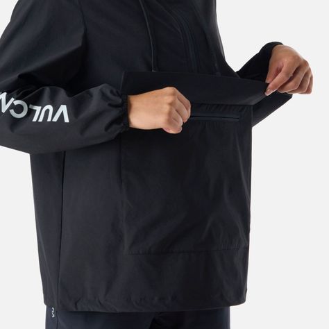 Chaqueta Mujer Tempo 1/4 Zip Windbreaker Negro Vulcano-5