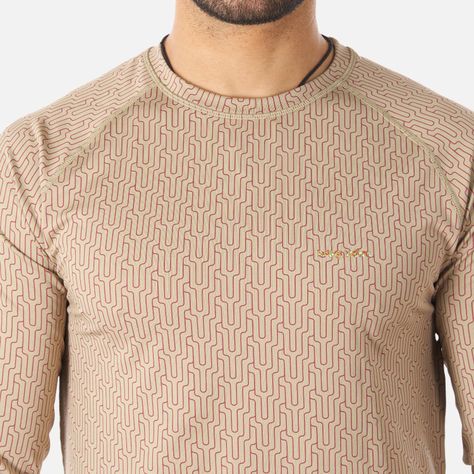 Primera Capa Hombre Huemul Top Print Beige Haka Honu V23-3