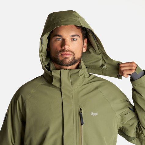 Chaqueta Hombre Andes B-Dry Hoody Jacket Verde Lippi-5