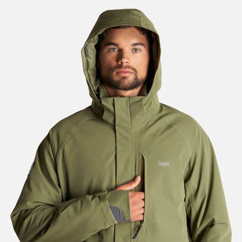 Chaqueta Hombre Andes B-Dry Hoody Jacket Verde Lippi-7