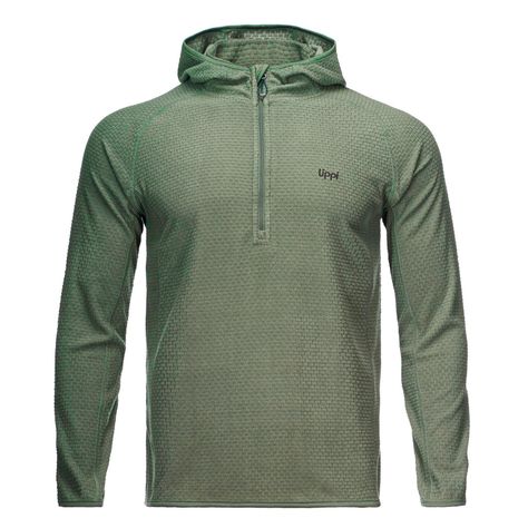 Poleron Hombre Jacaranda Nano-F 14 Zip Hoody Verde Grisaceo Lippi-0