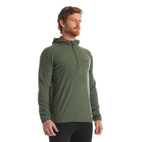 Poleron Hombre Jacaranda Nano-F 14 Zip Hoody Verde Grisaceo Lippi-2