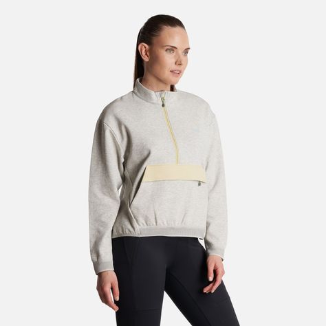 Poleron Mujer  DownStreet 1/4 Zip Sweatshirt Melange Gris Lippi-2