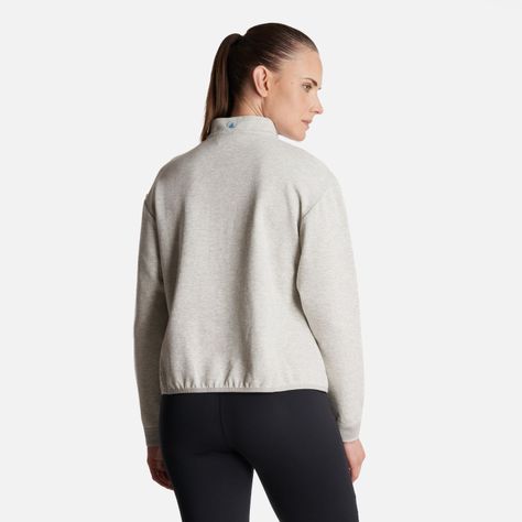 Poleron Mujer  DownStreet 1/4 Zip Sweatshirt Melange Gris Lippi-3
