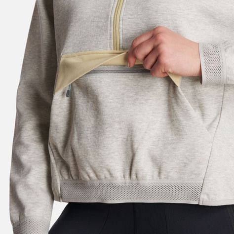 Poleron Mujer  DownStreet 1/4 Zip Sweatshirt Melange Gris Lippi-4