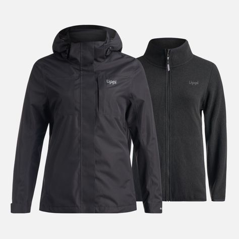 Chaqueta Mujer Tres Cruces Fusion-3 Hoody Jacket Negro Lippi I24-0