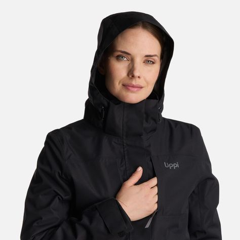 Chaqueta Mujer Tres Cruces Fusion-3 Hoody Jacket Negro Lippi I24-7