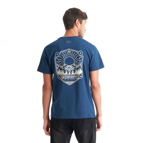 Polera Hombre Liquen Azul Marino Geography-3