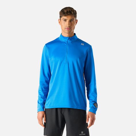 Polerón Hombre Built To Move 1/4 Zip Midlayer Azul Vulcano-0