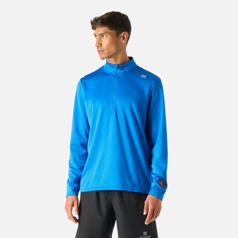 Polerón Hombre Built To Move 1/4 Zip Midlayer Azul Vulcano-1