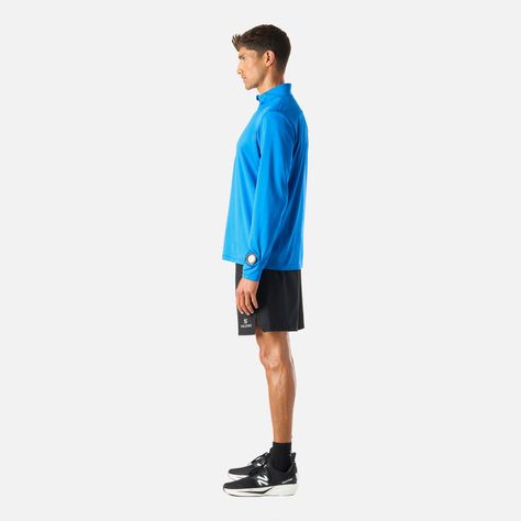 Polerón Hombre Built To Move 1/4 Zip Midlayer Azul Vulcano-2