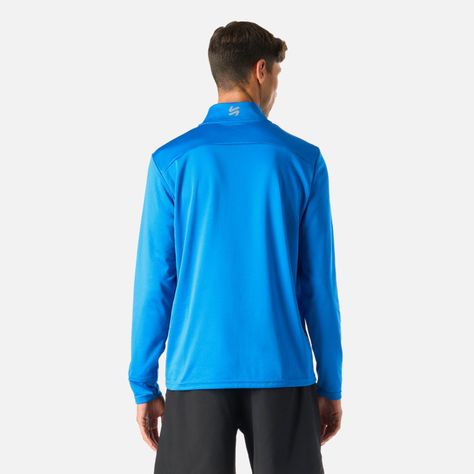 Polerón Hombre Built To Move 1/4 Zip Midlayer Azul Vulcano-3