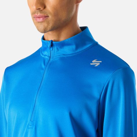Polerón Hombre Built To Move 1/4 Zip Midlayer Azul Vulcano-4