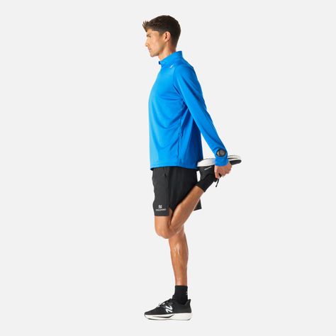 Polerón Hombre Built To Move 1/4 Zip Midlayer Azul Vulcano-8