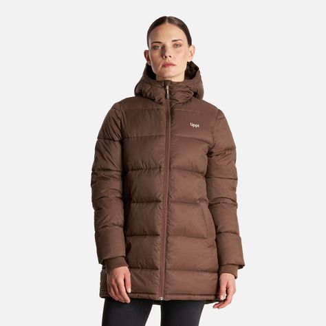 Chaqueta Mujer Long Line Steam Pro Hoody Jacket Café Lippi-1