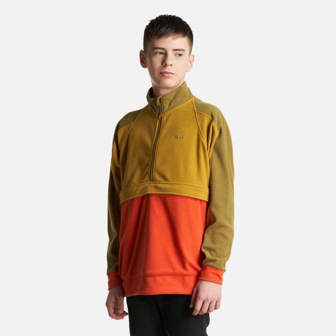 Poleron Teen Boy FirePlace 1/4 Zip Sweatshirt Mostaza Oscuro Lippi-2