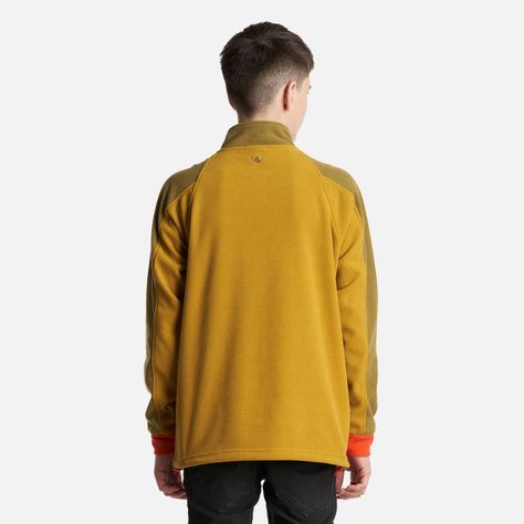 Poleron Teen Boy FirePlace 1/4 Zip Sweatshirt Mostaza Oscuro Lippi-3
