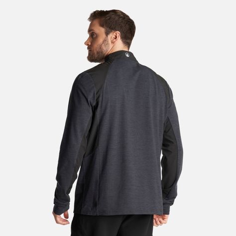 Poleron Hombre Egger 1/4 Zip Melange Negro Lippi V24-3