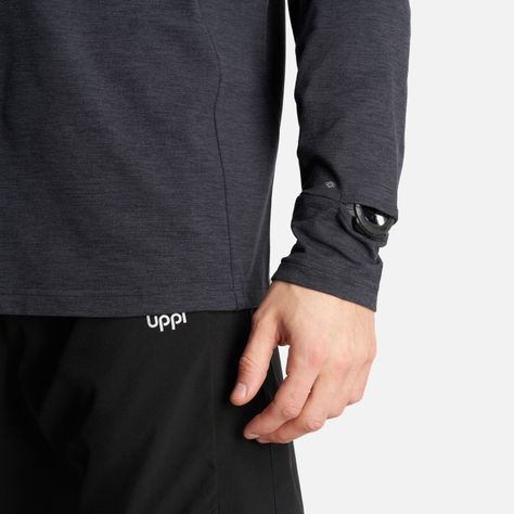 Poleron Hombre Egger 1/4 Zip Melange Negro Lippi V24-5